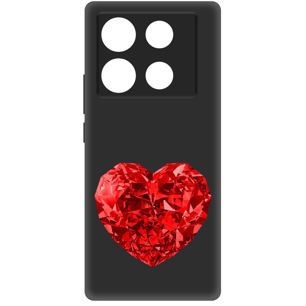 

Чехол-накладка Krutoff Soft Case Рубиновое сердце для INFINIX Note 40 черный
