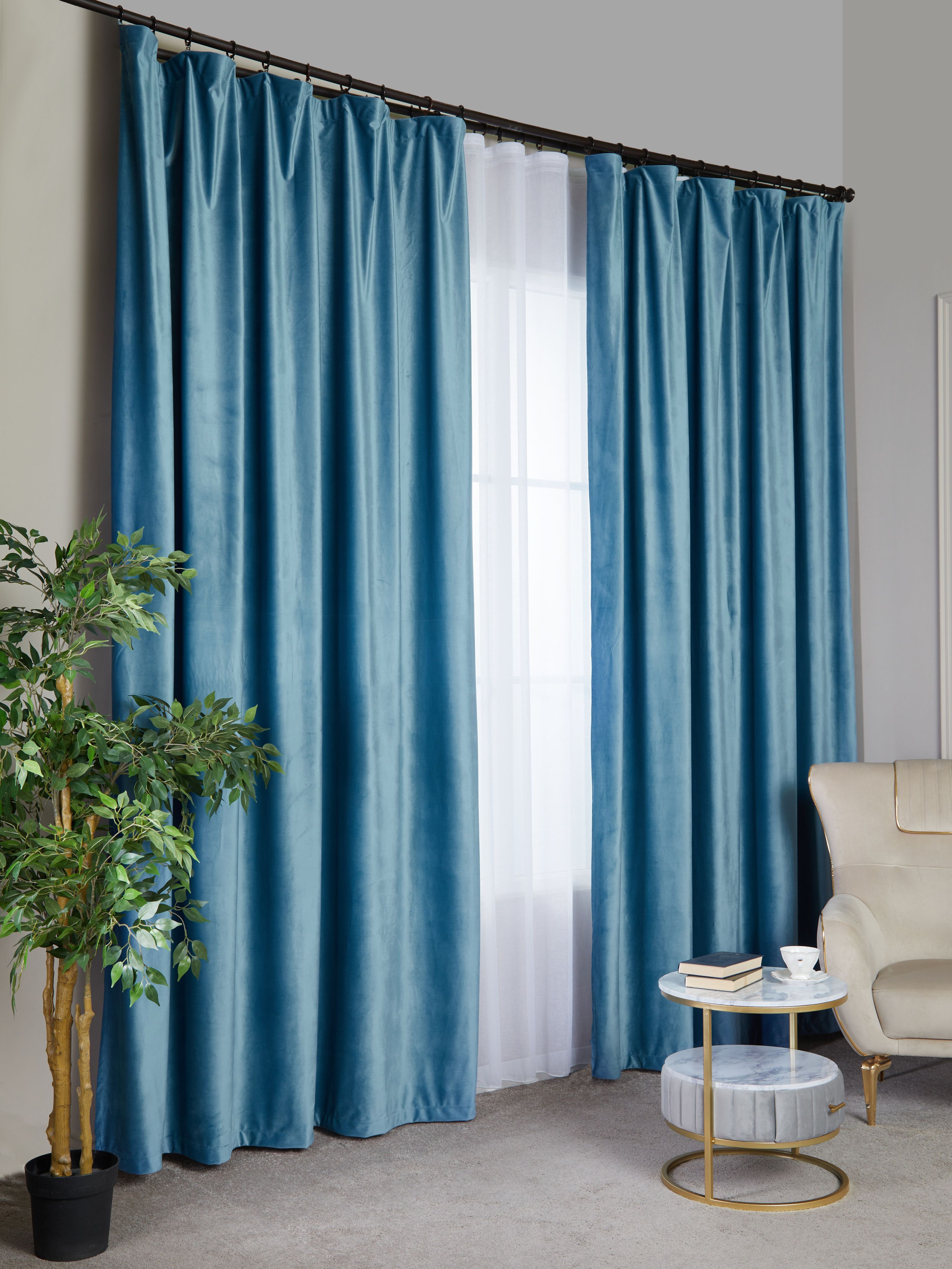 

Комплект штор A&H Бархат 300x280 см на шторной ленте, 2 шт, 2velvet-2