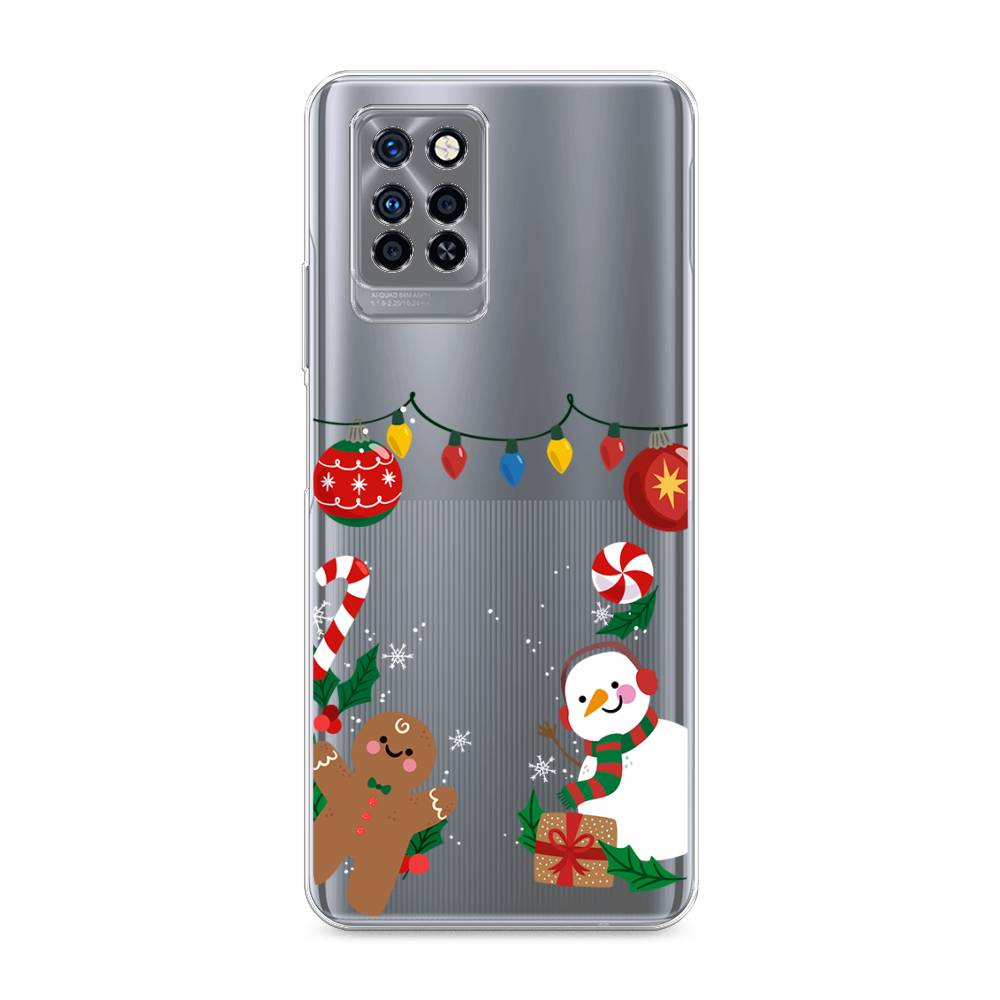 

Чехол на Infinix Note 10 Pro "Новогоднее настроение", Коричневый;красный;зеленый, 3100150-5