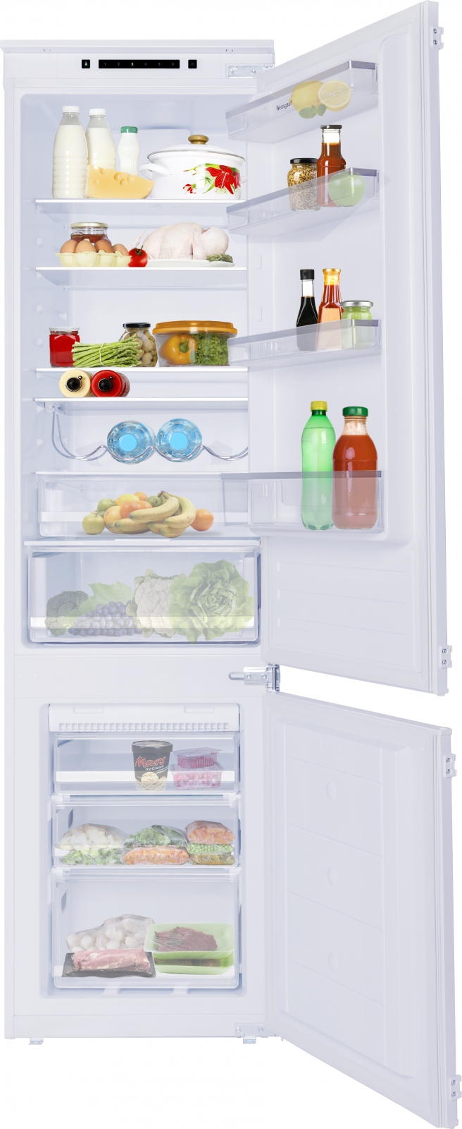 Встраиваемый холодильник Weissgauff WRKI 195 WNF белый холодильник weissgauff wrk 185 total nofrost inverter white g белый