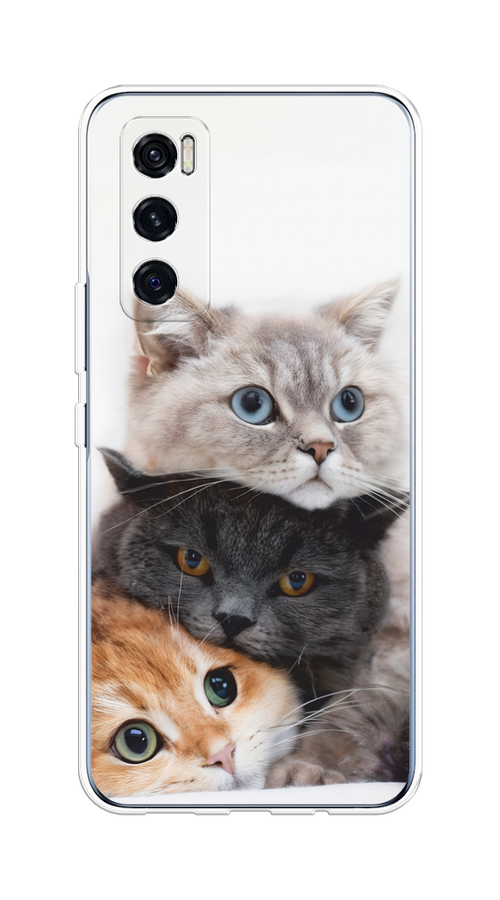 

Чехол на Vivo V20 SE "Пушистые мордашки", Серый;черный;оранжевый, 263550-1