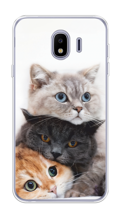 

Чехол на Samsung Galaxy J4 "Пушистые мордашки", Серый;черный;оранжевый, 26450-1