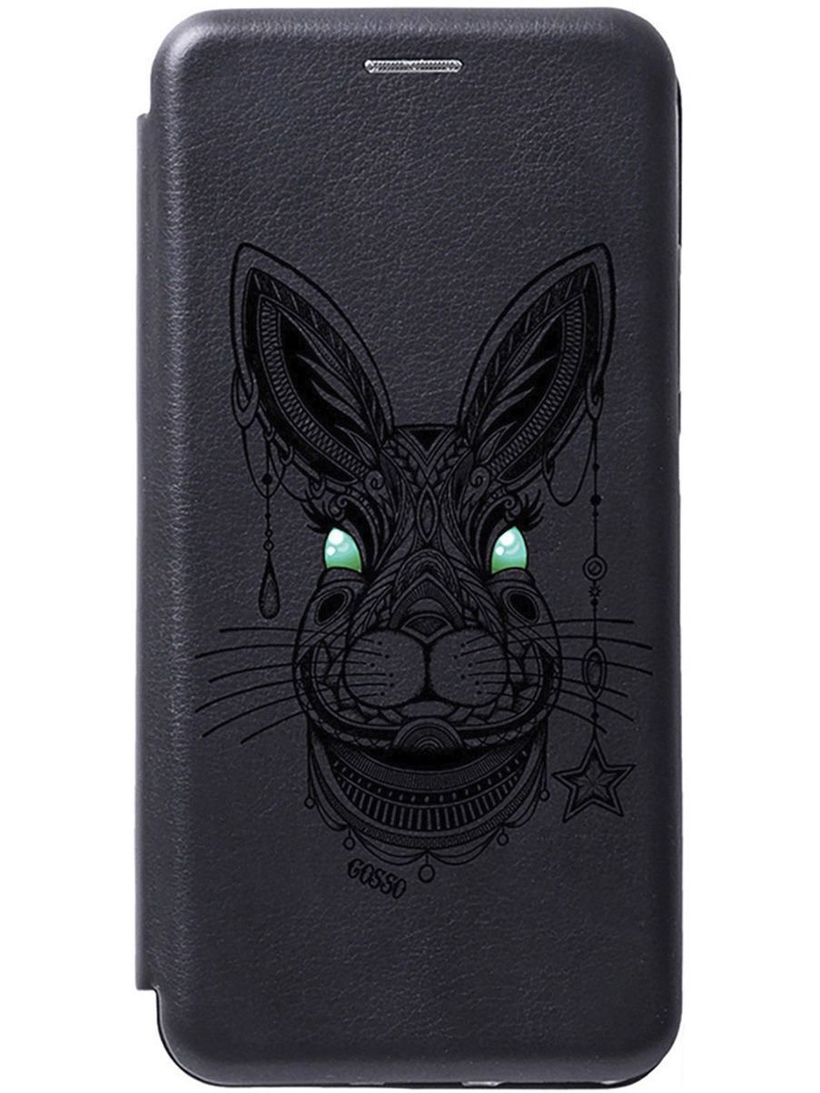 

Чехол-книжка на Realme 10 Pro+ с 3D принтом "Grand Rabbit" черный, Черный;желтый, 158645