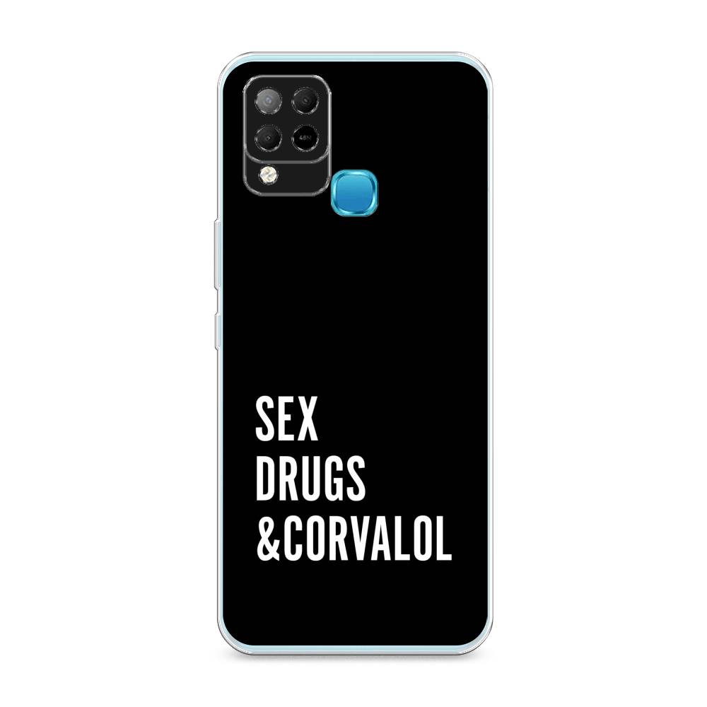 

Чехол для Infinix Hot 10S "Corvalol", Черный;серый;белый, 3100250-6