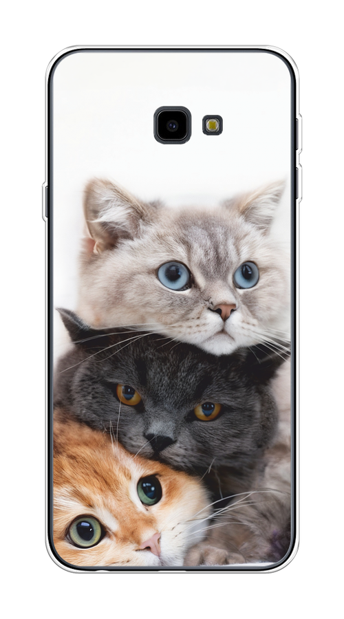 

Чехол на Samsung Galaxy J4 Plus 2018 "Пушистые мордашки", Серый;черный;оранжевый, 26850-1