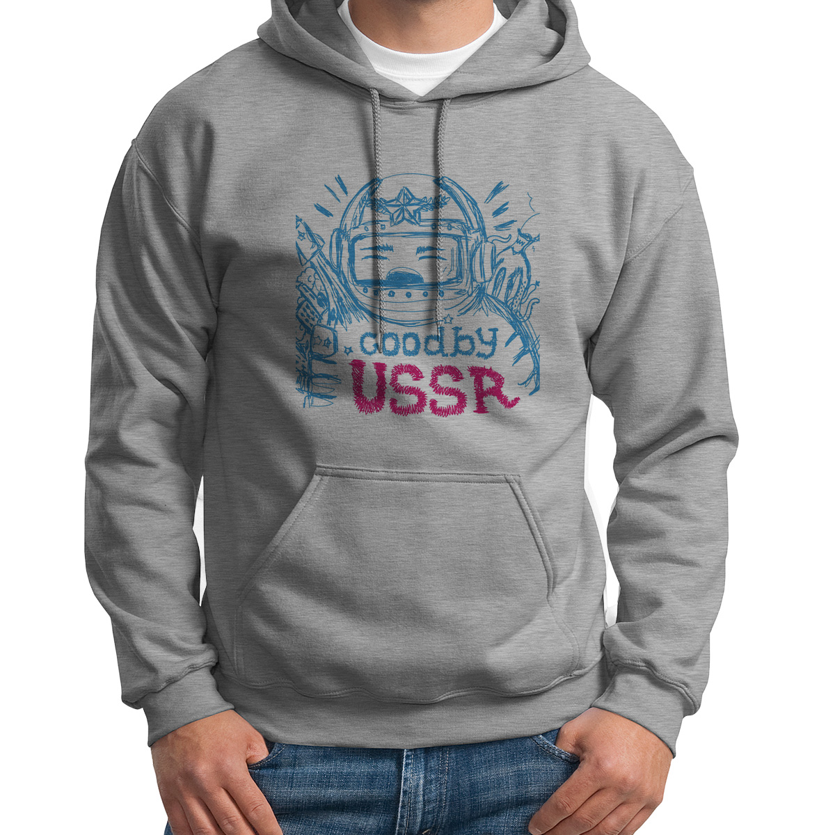 

Худи унисекс CoolPodarok ИллюстрацияГудбай USSR серое 42 RU, Серый, S0151277