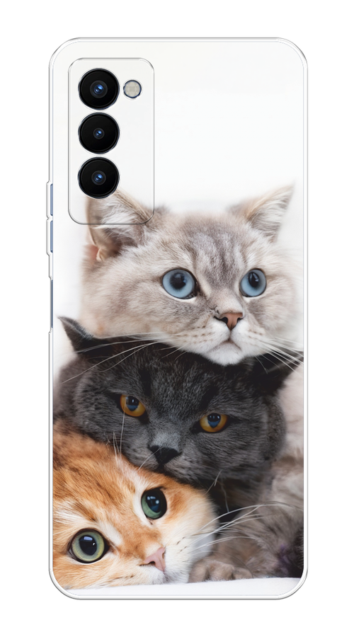 

Чехол на Tecno Camon 18P "Пушистые мордашки", Серый;черный;оранжевый, 300750-1
