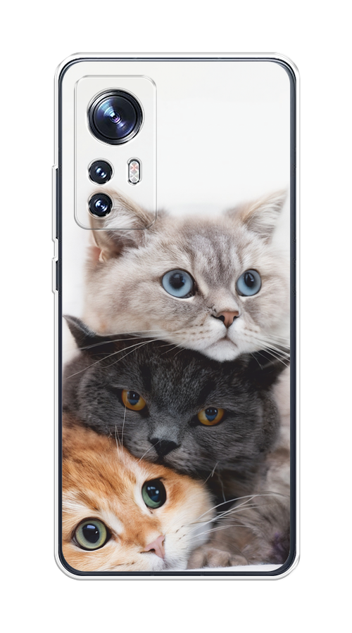 

Чехол на Xiaomi 12 "Пушистые мордашки", Серый;черный;оранжевый, 312950-1