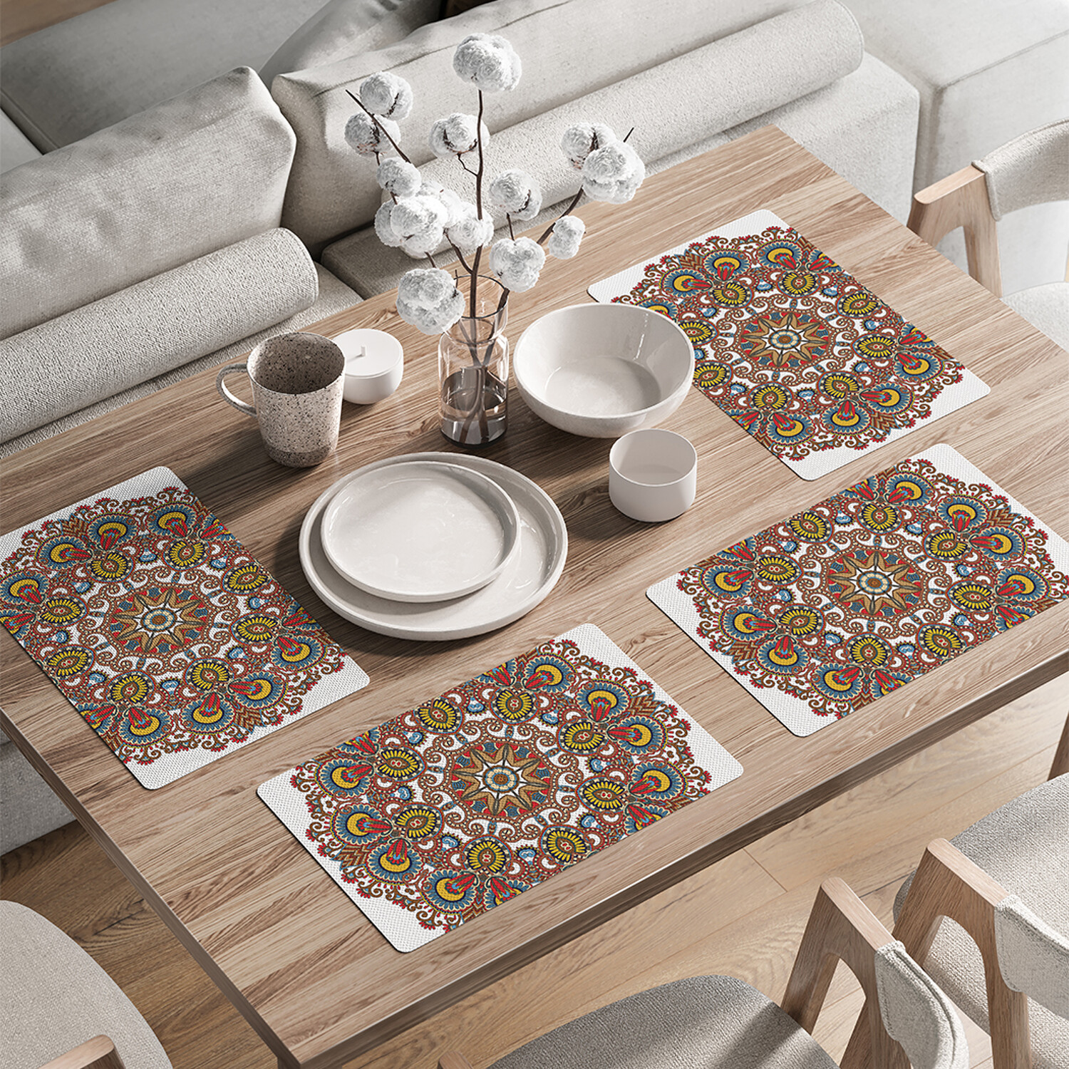 

Комплект тканевых салфеток JoyArty Красивая декорация для сервировки стола 46x30 см, 4шт, Красный, Красивая декорация