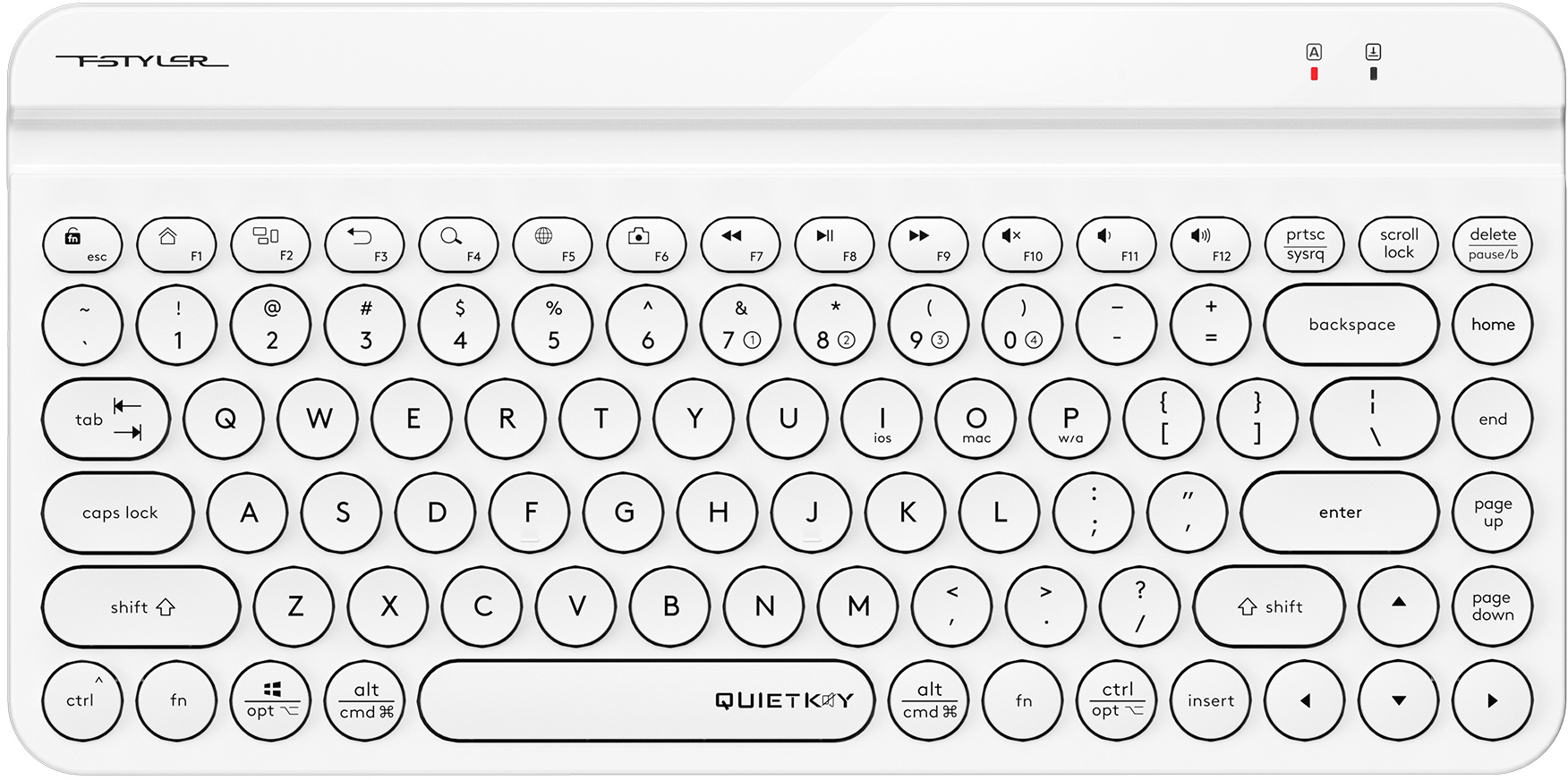 фото A4tech клавиатура a4tech fstyler fbk30 белый usb беспроводная bt/radio slim multimedia