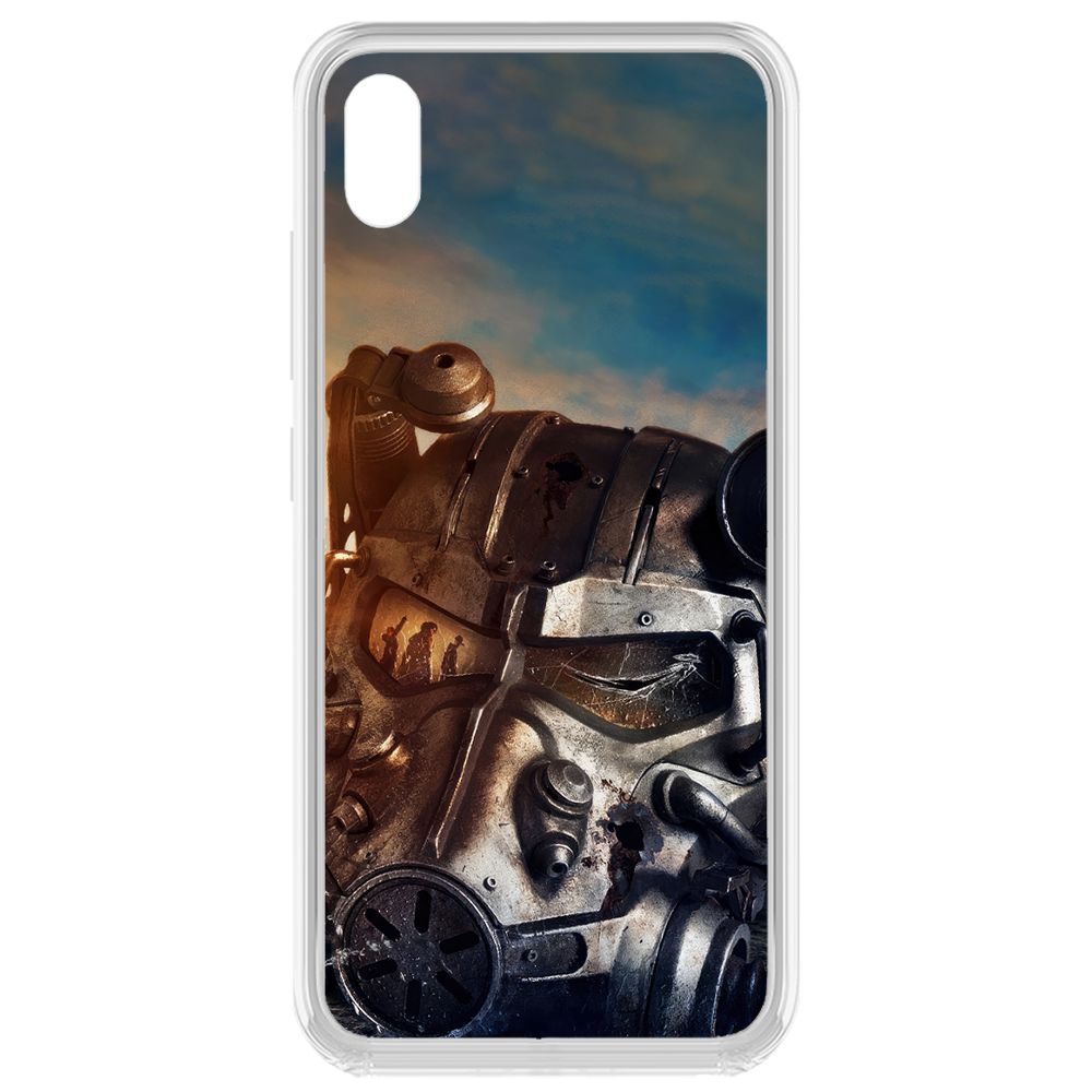 

Чехол-накладка Krutoff Clear Case Фоллаут (Fallout) - Шлем Т-60 для Vivo Y91c, Прозрачный