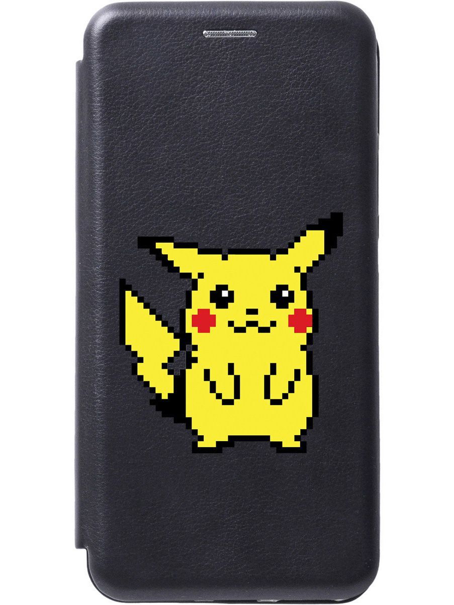 

Чехол-книжка на Realme 10 Pro+ с 3D принтом "Pixel Pikachu" черный, Черный;желтый, 158646