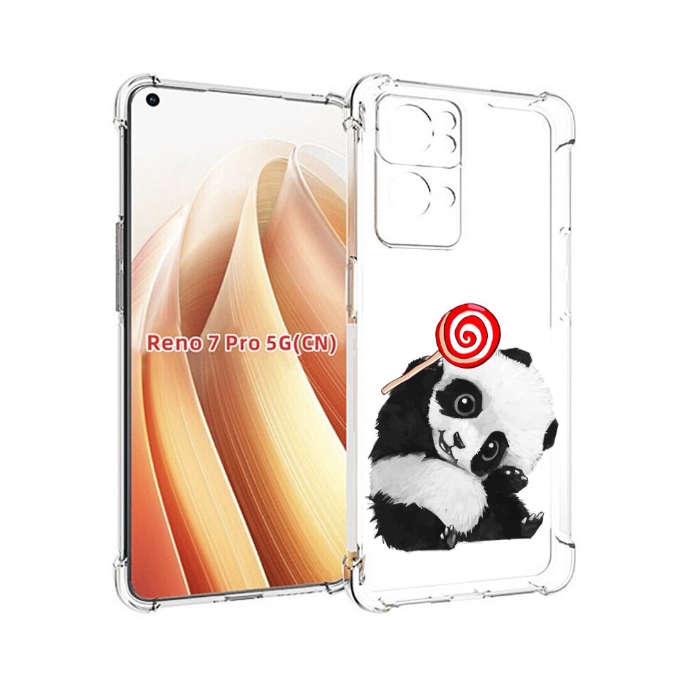 

Чехол MyPads панда с леденцом для OPPO Reno7 Pro 5G, Прозрачный, Tocco