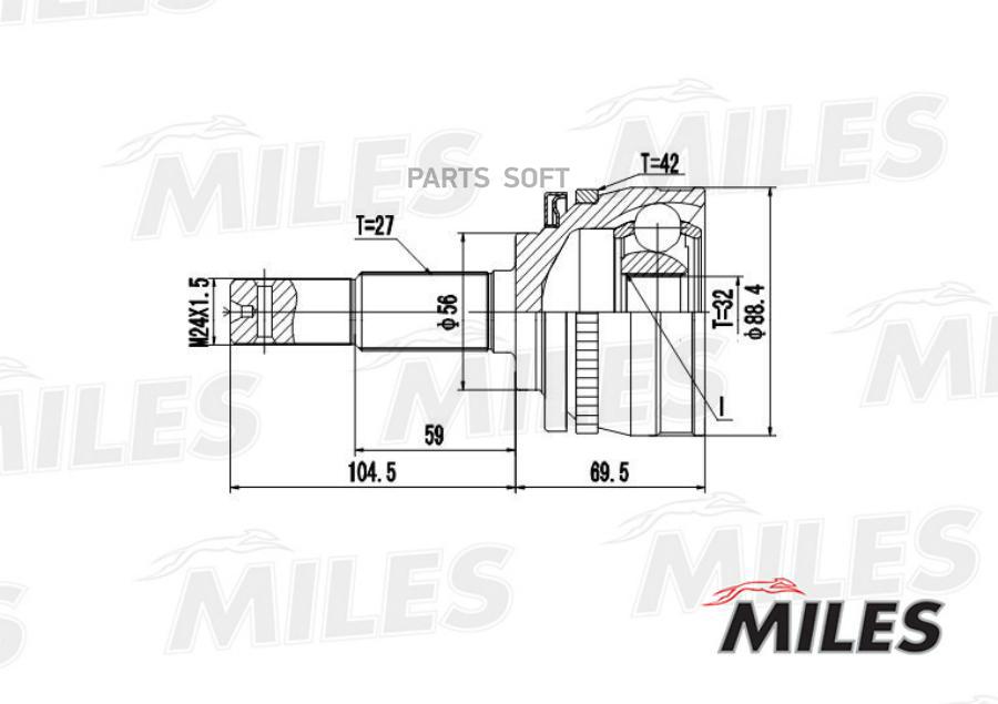 

Шрус Наружный Nissan Bluebird/Primera 1.8/2.0 85-96 (Gkn 302016) Ga20295 Miles арт. GA2029