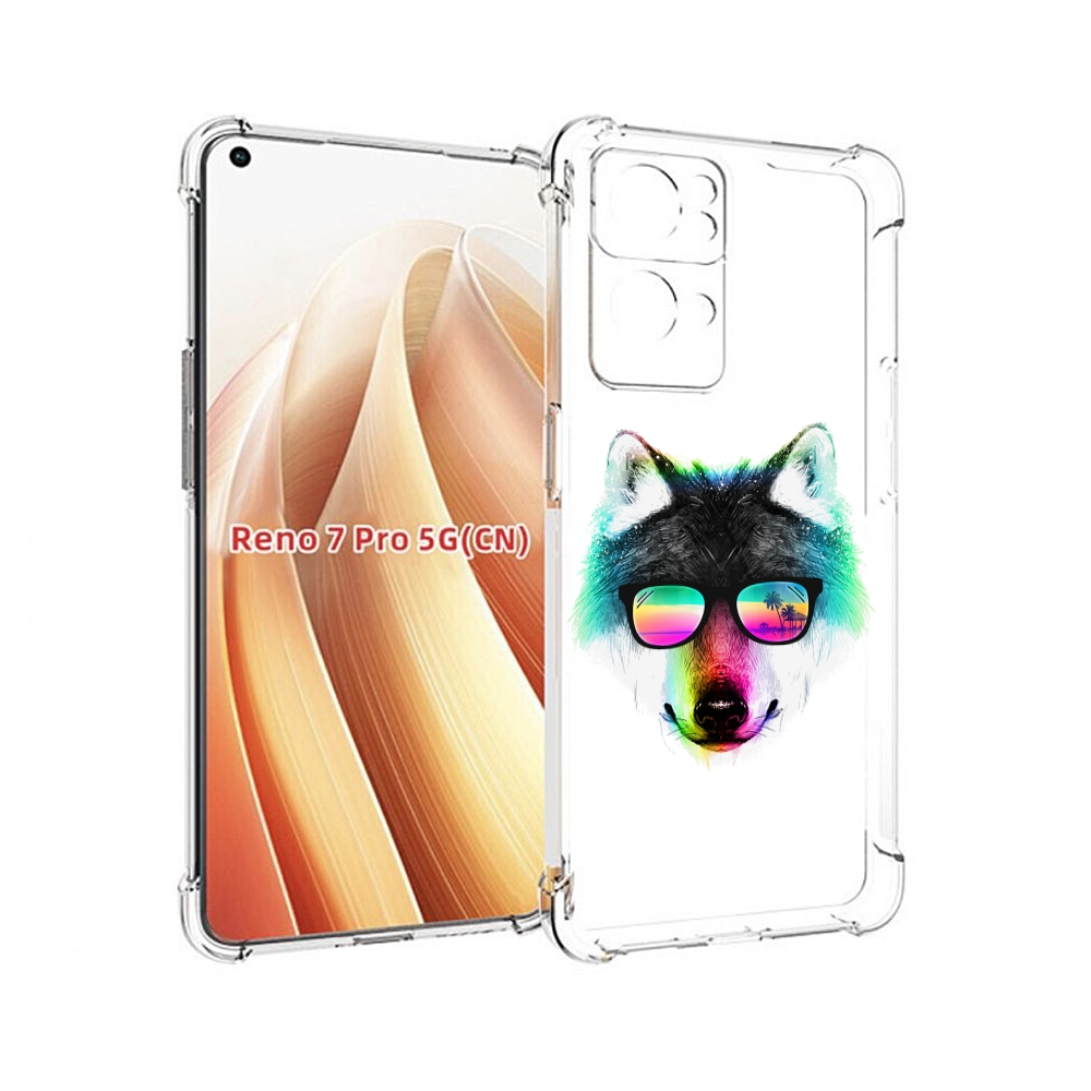 Чехол MyPads радужный волк для OPPO Reno7 Pro 5G