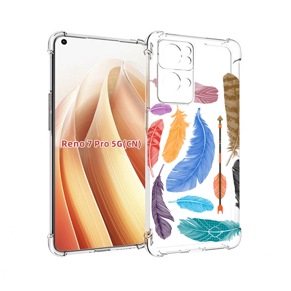 

Чехол MyPads разноцветные перья для OPPO Reno7 Pro 5G, Прозрачный, Tocco