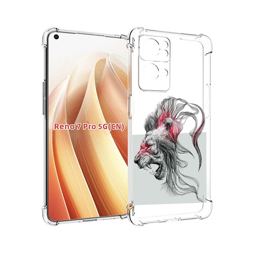 

Чехол MyPads разъяренный лев для OPPO Reno7 Pro 5G, Прозрачный, Tocco