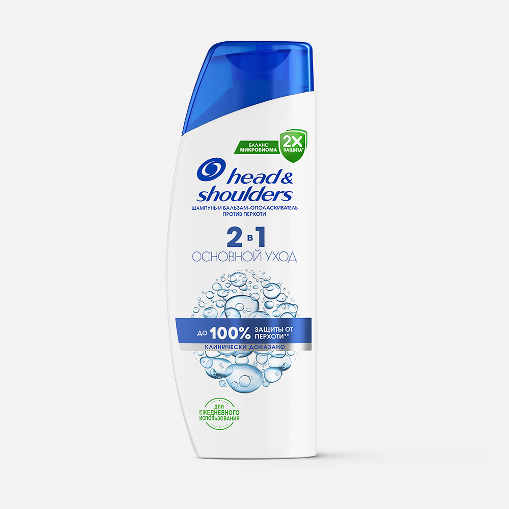 

Шампунь и бальзам-ополаскиватель Head & Shoulders против перхоти 2в1 Основной уход 300мл, Основной уход