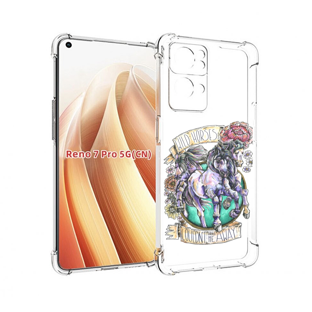 

Чехол MyPads рисунок коней в цветах для OPPO Reno7 Pro 5G, Прозрачный, Tocco