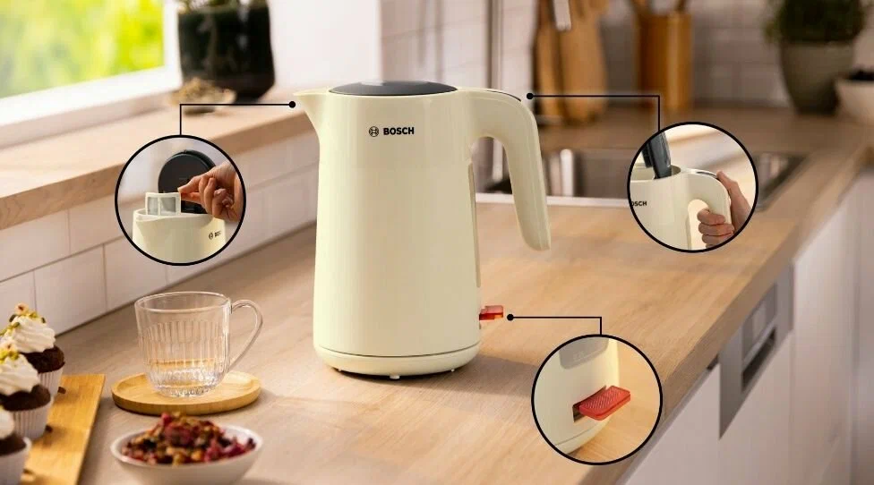 

Чайник электрический Bosch MyMoment 1.7 л бежевый, MyMoment
