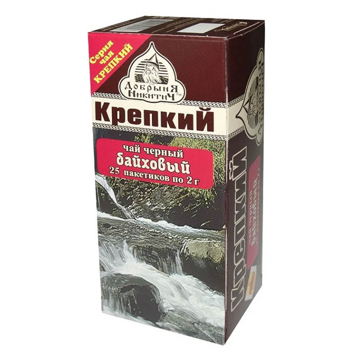 

Чай черный Добрыня Никитич Байховый в пакетиках 2 г x 25 шт