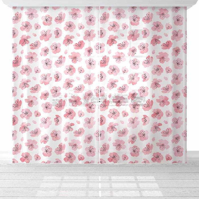 

Комплект тюлей "Этель" Flowers, 145*260 см-2 шт, вуаль