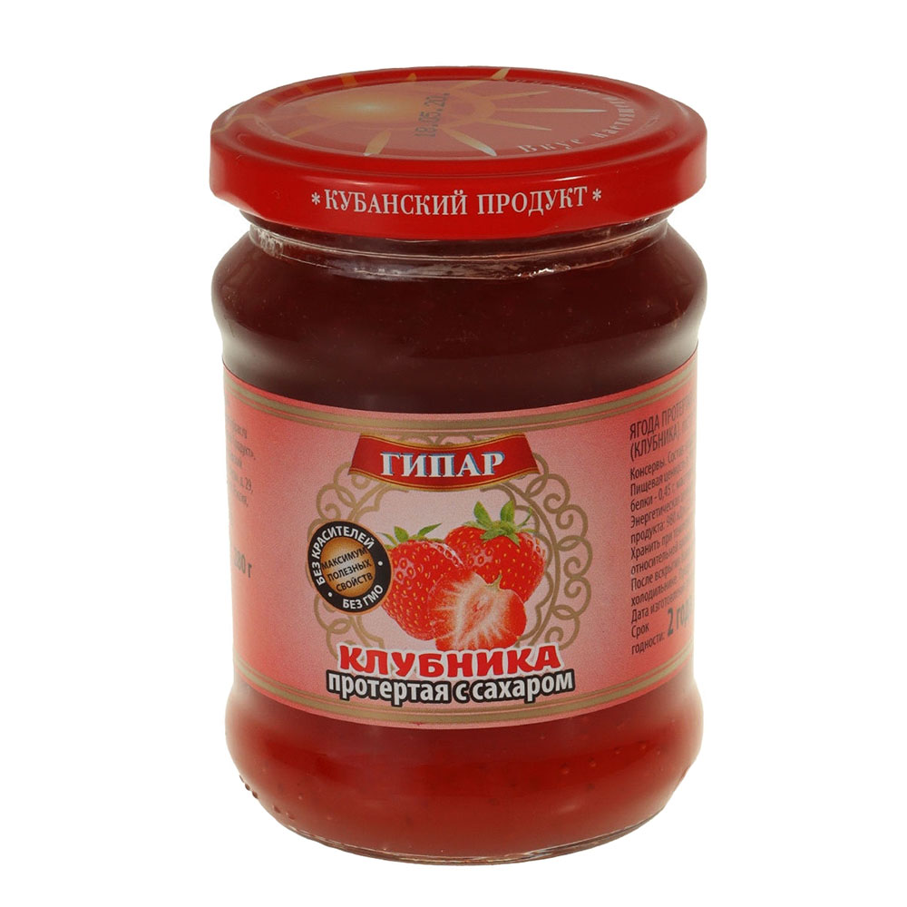 

Клубника Гипар протертая с сахаром 280 г