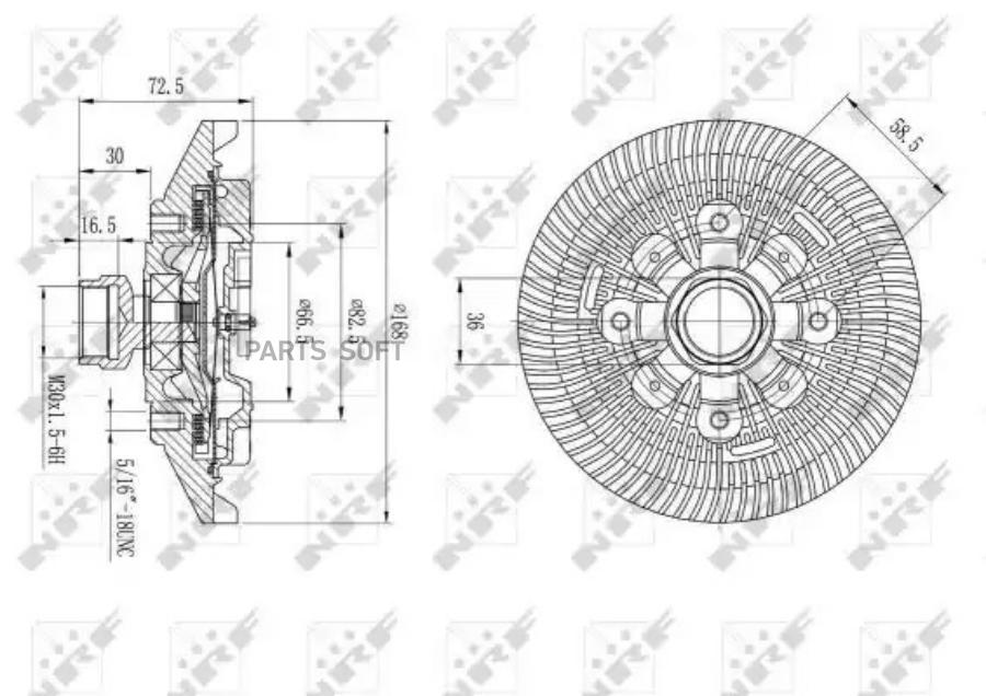 

NRF 49577 вискомуфта вентилятора Jeep Cherokee 2.5/4.0 <05/Sprinter 3.0 <09