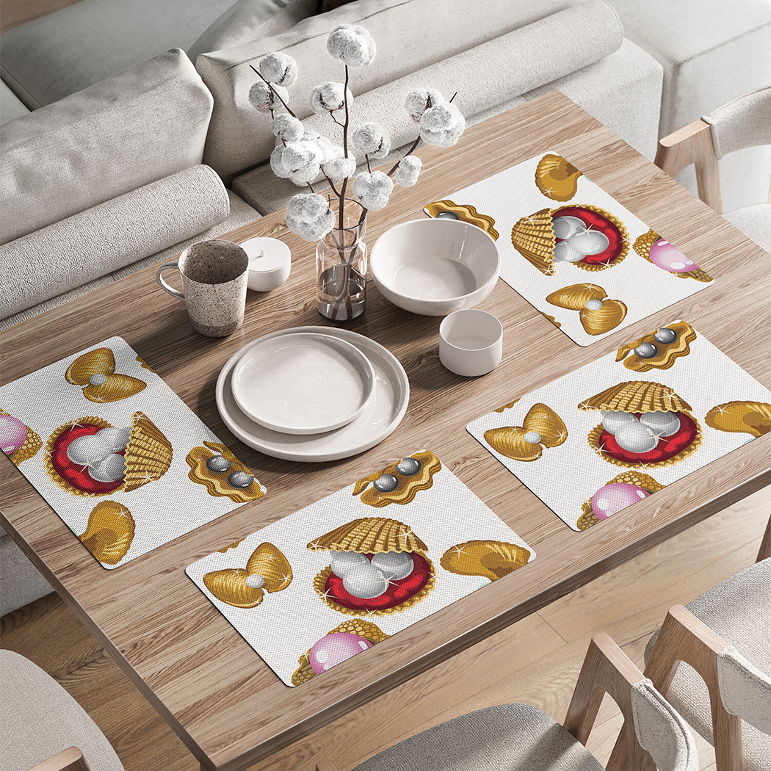 

Комплект салфеток JoyArty Разнообразие жемчугов для сервировки стола 46x30 см, 4шт, Золотистый, Разнообразие жемчугов