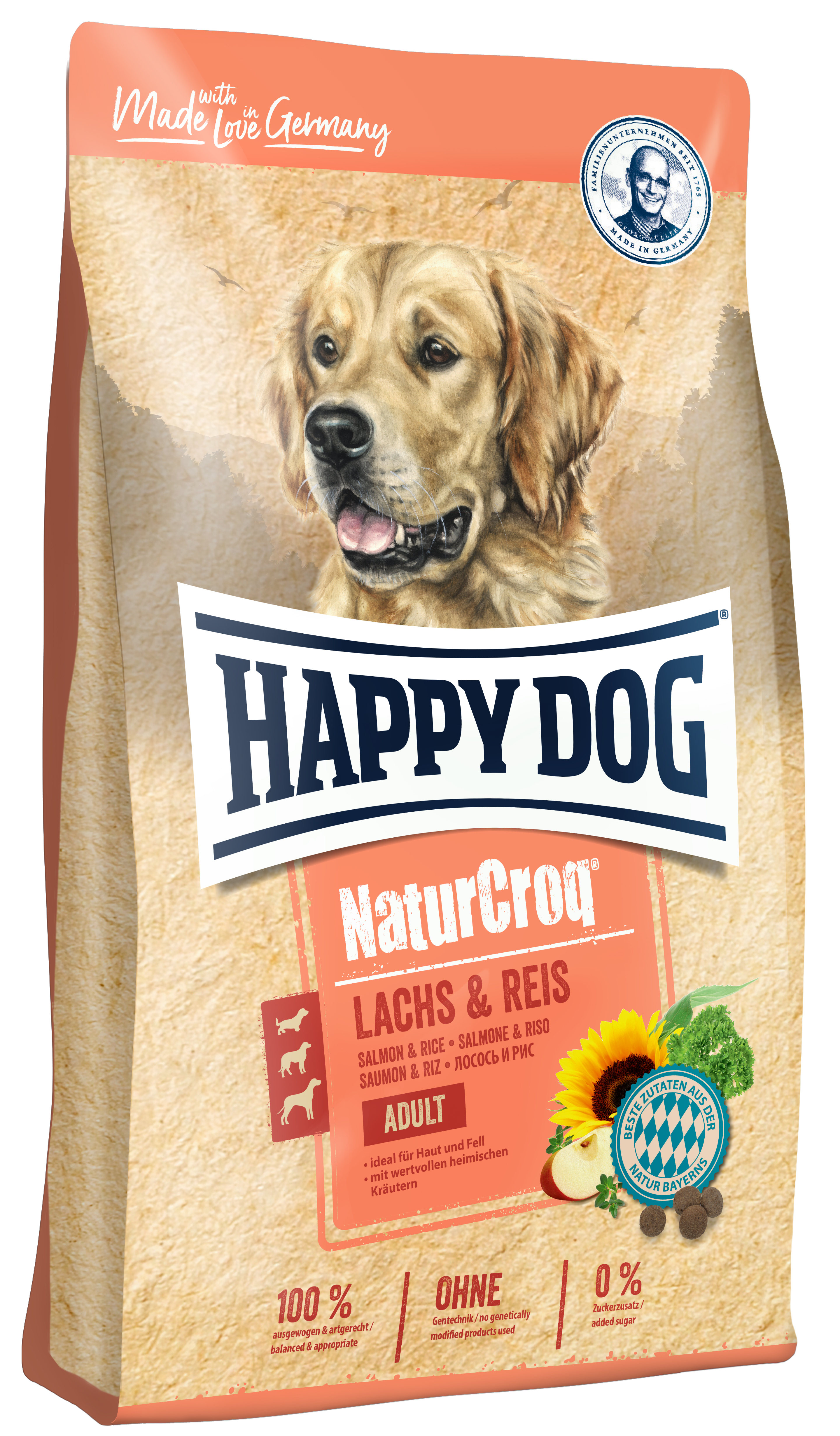 фото Сухой корм для собак happy dog natur croq adult salmon and rice с лососем и рисом, 11кг