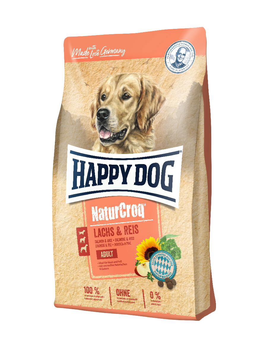 фото Сухой корм для собак happy dog natur croq adult salmon and rice с лососем и рисом, 11кг