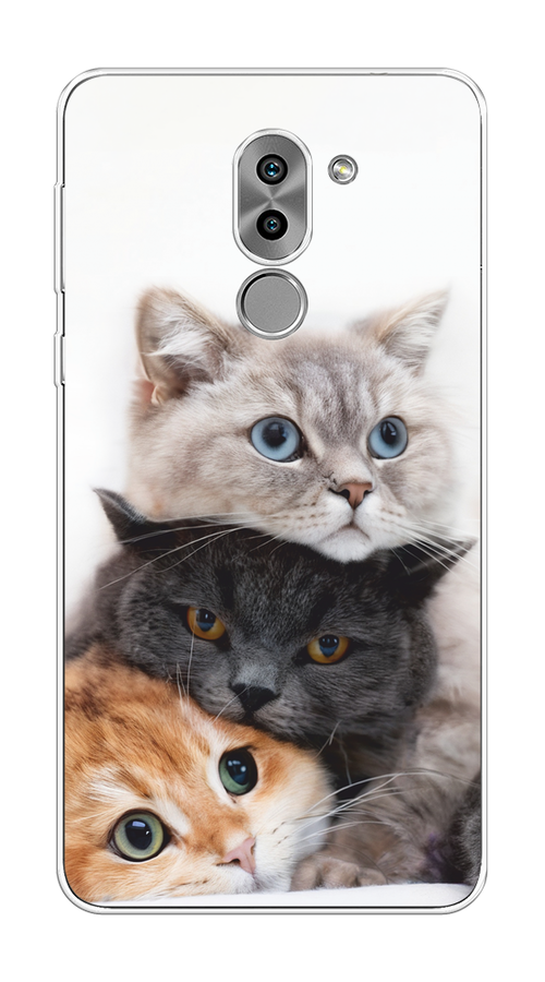 

Чехол на Honor 6X "Пушистые мордашки", Серый;черный;оранжевый, 60750-1