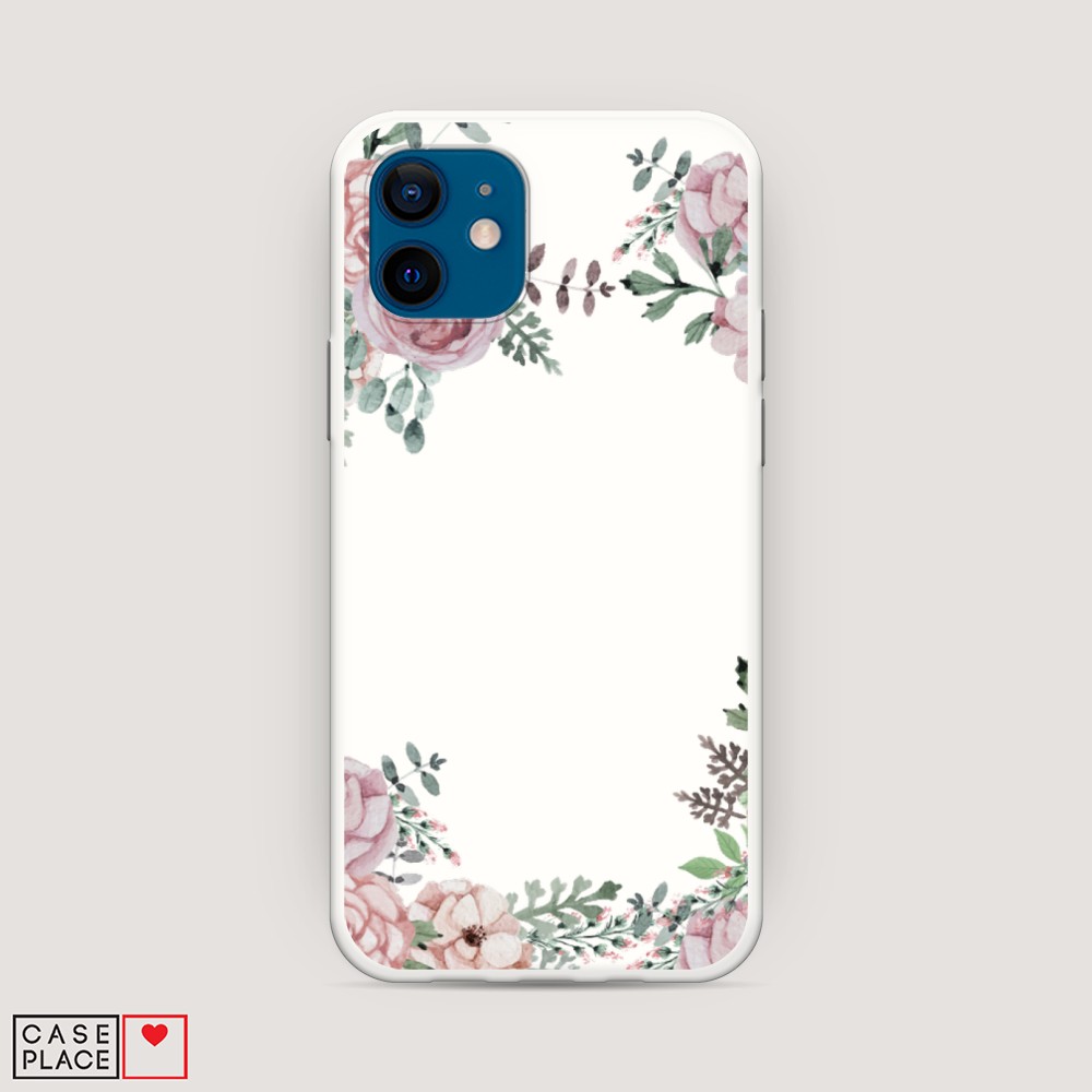 

Матовый силиконовый чехол "Нежные розы акварель" на Apple iPhone 12, 12557-1