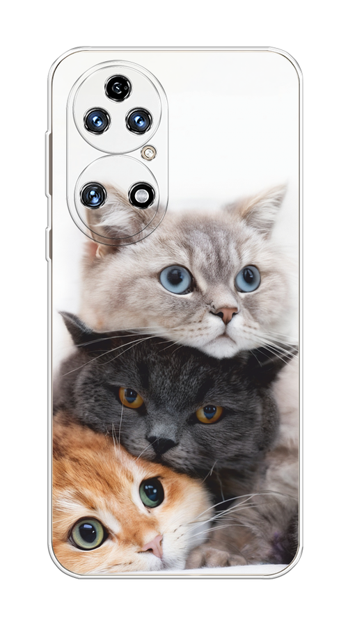 

Чехол на Huawei P50 "Пушистые мордашки", Серый;черный;оранжевый, 6104950-1