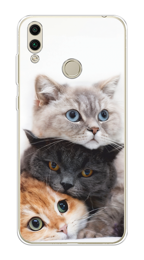 

Чехол на Honor 8C "Пушистые мордашки", Серый;черный;оранжевый, 67150-1