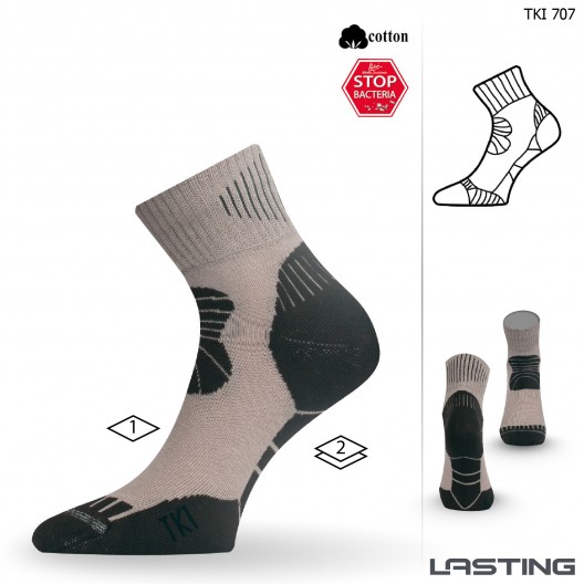 

Носки Lasting TKI 707, cotton+polypropylene, бежевый/черный, размер S TKI707S