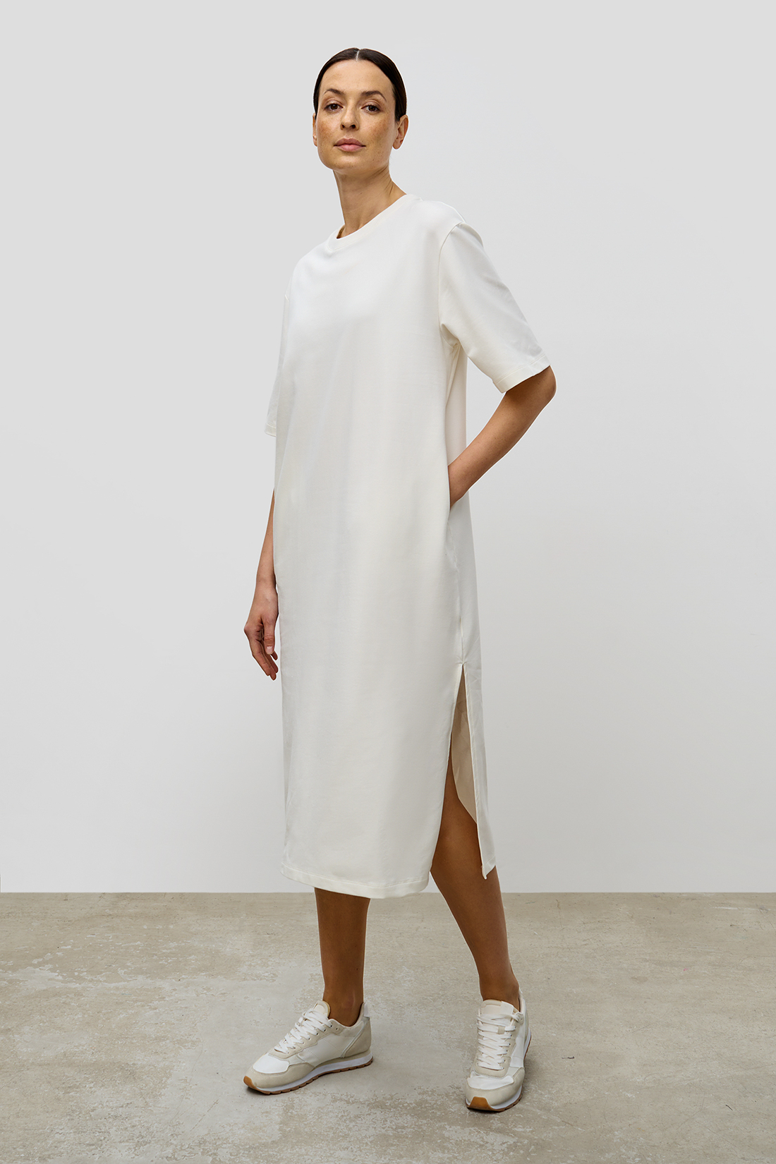 Платье женское Baon B4522028 белое 2XL