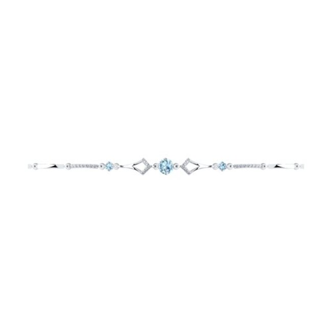 

Браслет из серебра р.  SOKOLOV 92050097, топаз\фианит, 92050097
