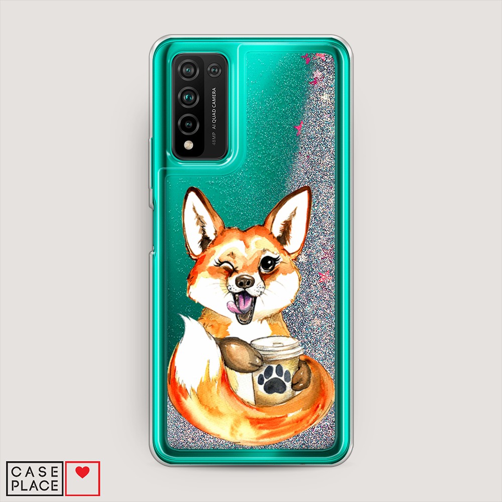 

Чехол Awog на Honor 10X Lite "Подмигивающая лиса с кофе", Разноцветный, 6104691-1