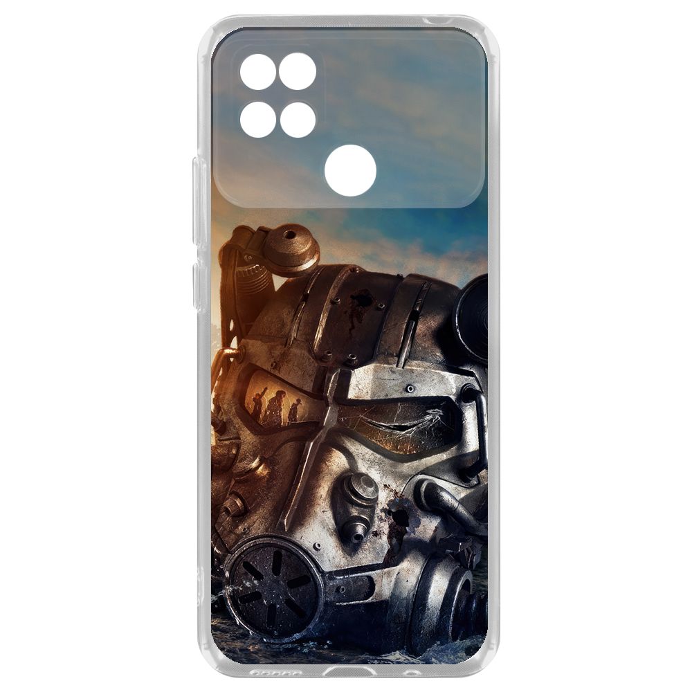 

Чехол-накладка Krutoff Clear Case Фоллаут (Fallout) - Шлем Т-60 для Xiaomi Poco C40, Прозрачный