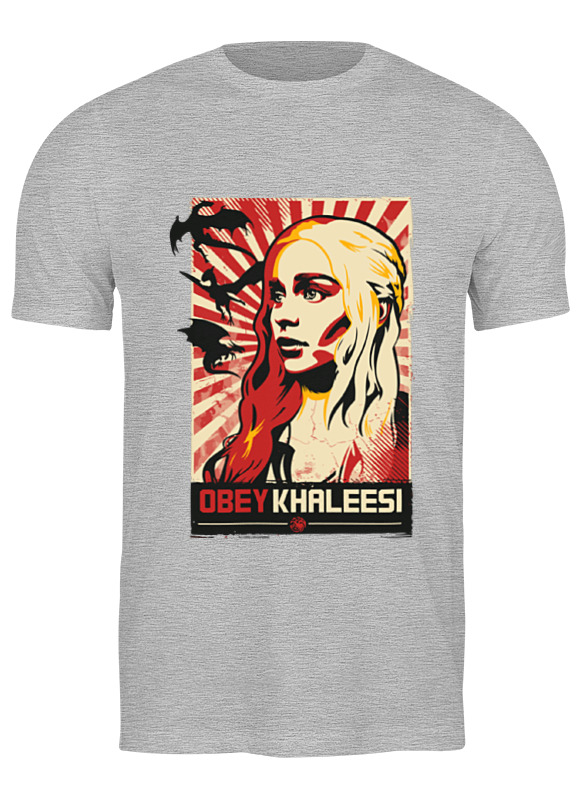 

Футболка мужская Printio Obey khaleesi (game of thrones) серая L, Obey khaleesi (game of thrones)