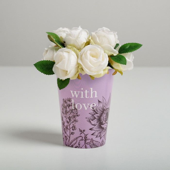 

Стакан для цветов Дарите Счастье With love 350 мл 10 шт