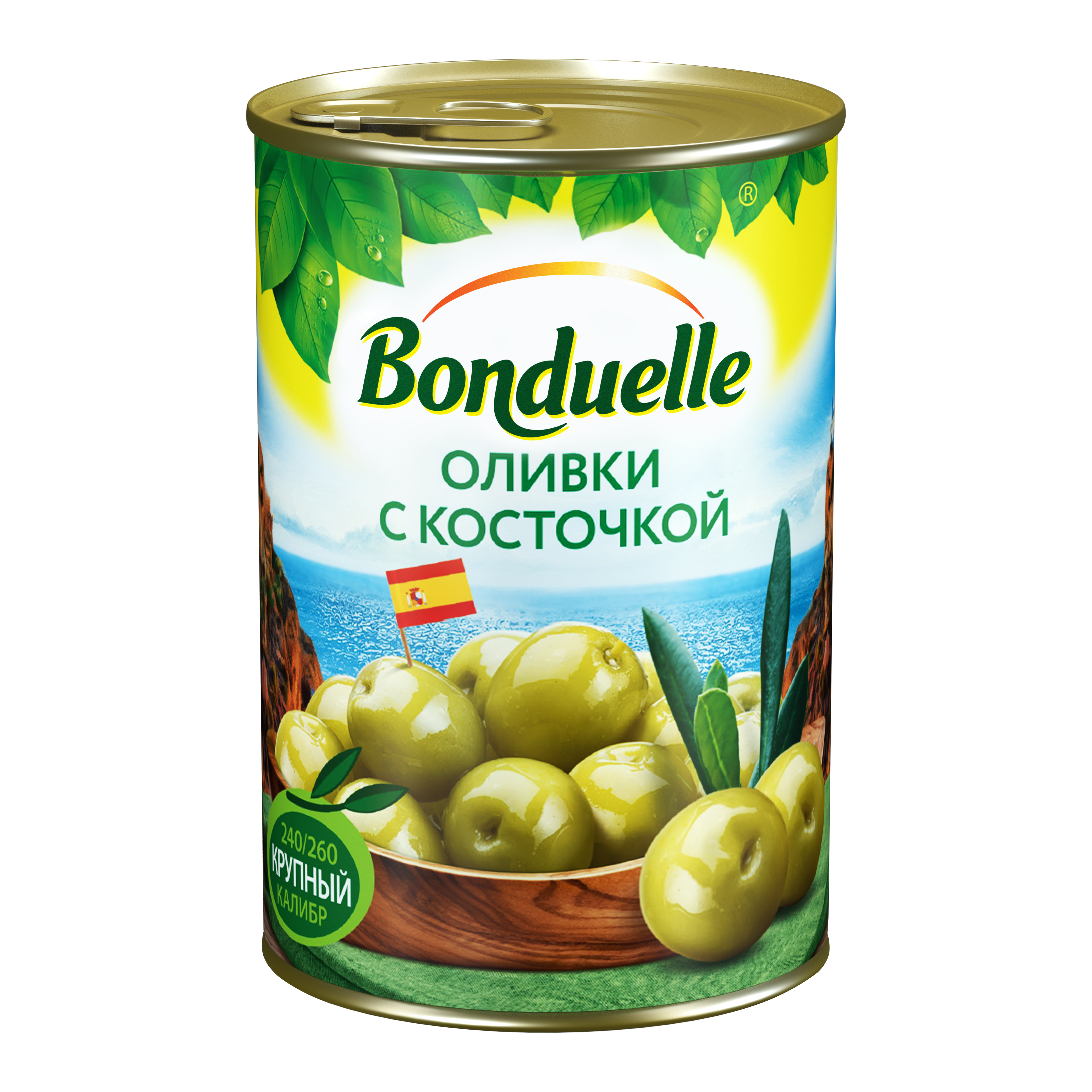 фото Оливки bonduelle зеленые с косточкой 300 г