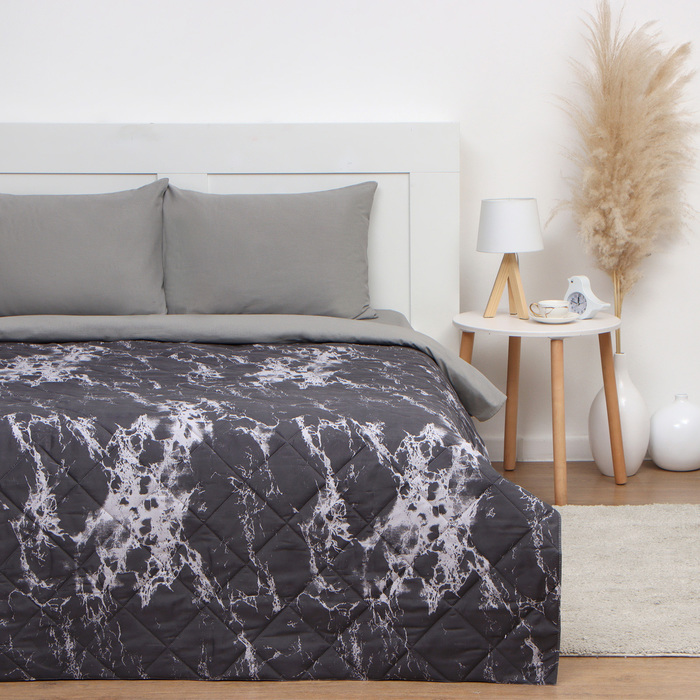 

Покрывало LoveLife евро Gray marble, 200х210, микрофайбер