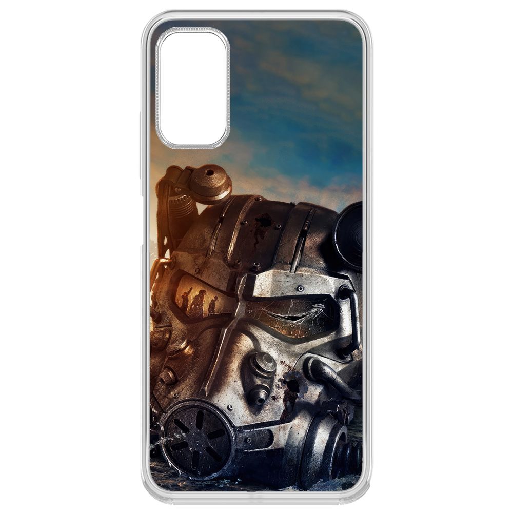 

Чехол-накладка Krutoff Clear Case Фоллаут (Fallout) - Шлем Т-60 для Xiaomi Poco M3 Pro, Прозрачный