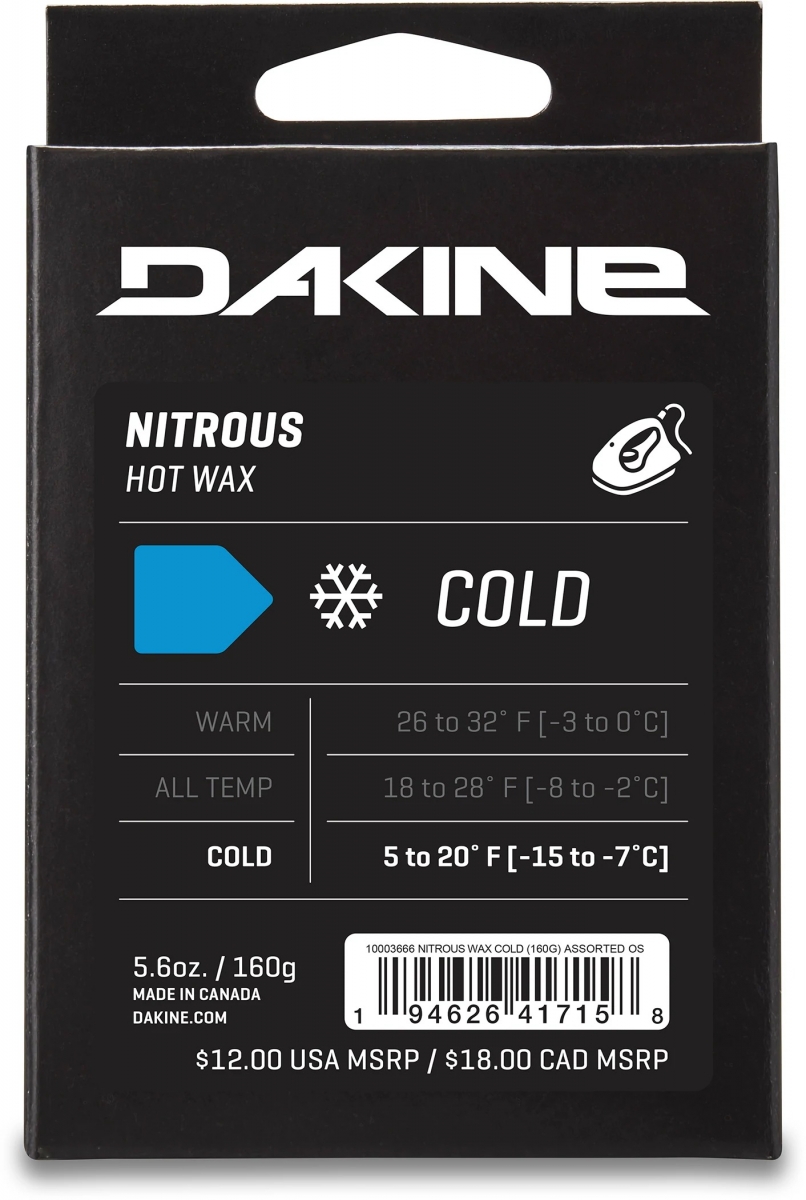 Парафин, ниже -7 Dakine NITROUS COLD WAX 160гр