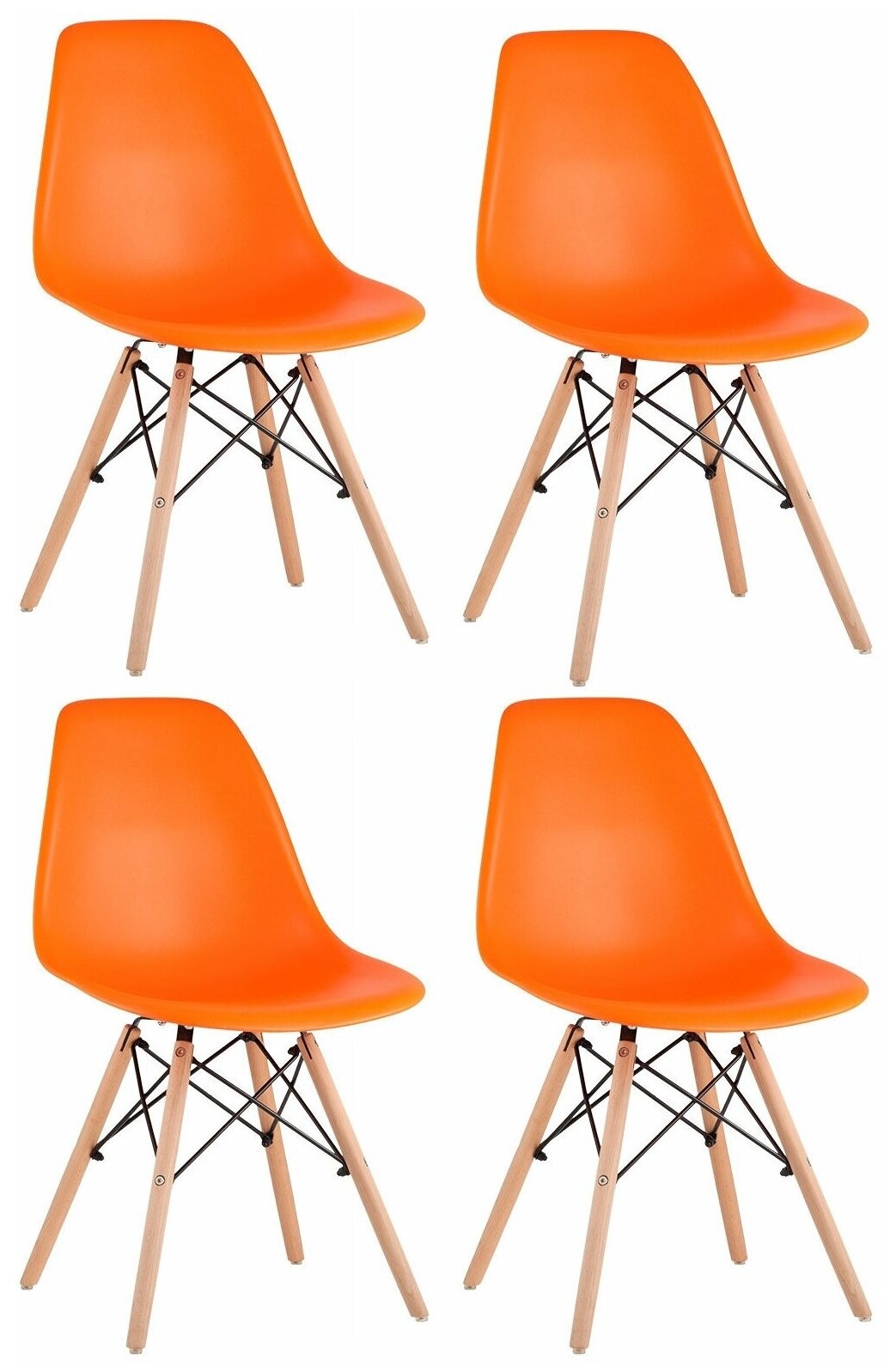 

Комплект стульев 4 шт. Stool Group EAMES оранжевый/бежевый, EAMES 8056PP