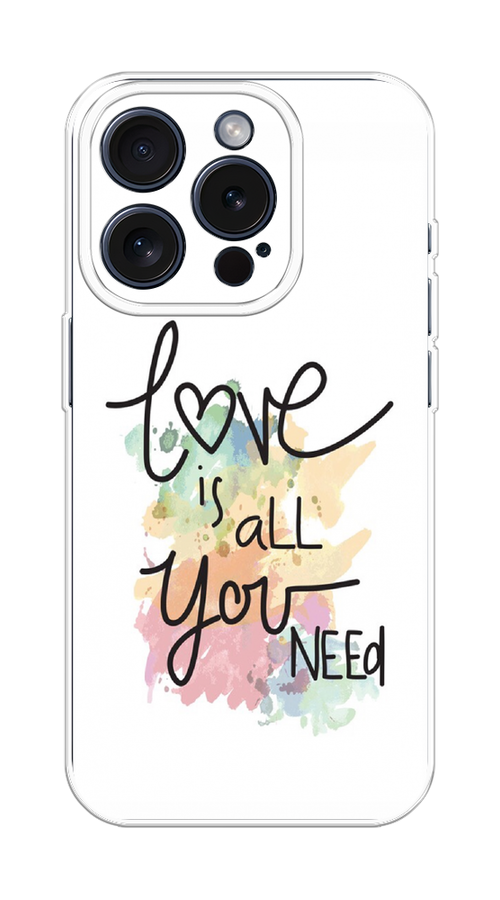 

Чехол Homey на Apple iPhone 15 Pro "Love is all you need", Белый;черный;зеленый, 15750-1