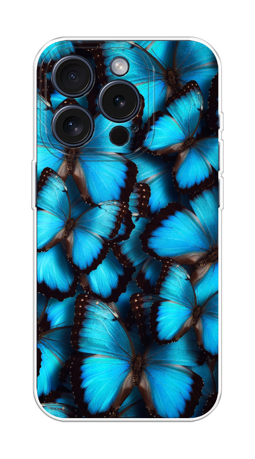 

Чехол Homey на Apple iPhone 15 Pro "Тропическая бабочка 2", Голубой;черный, 15750-1