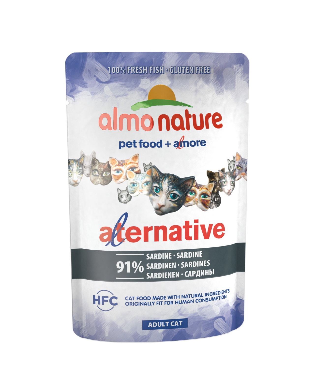 Влажный корм для кошек Almo Nature HFC Alternative, сардины, 55г